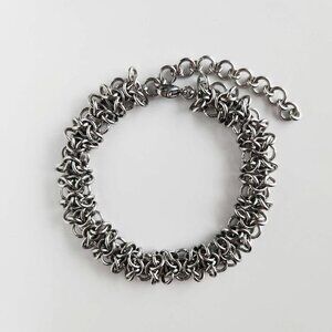 Vintage classic gothic silver orc weave bracelet